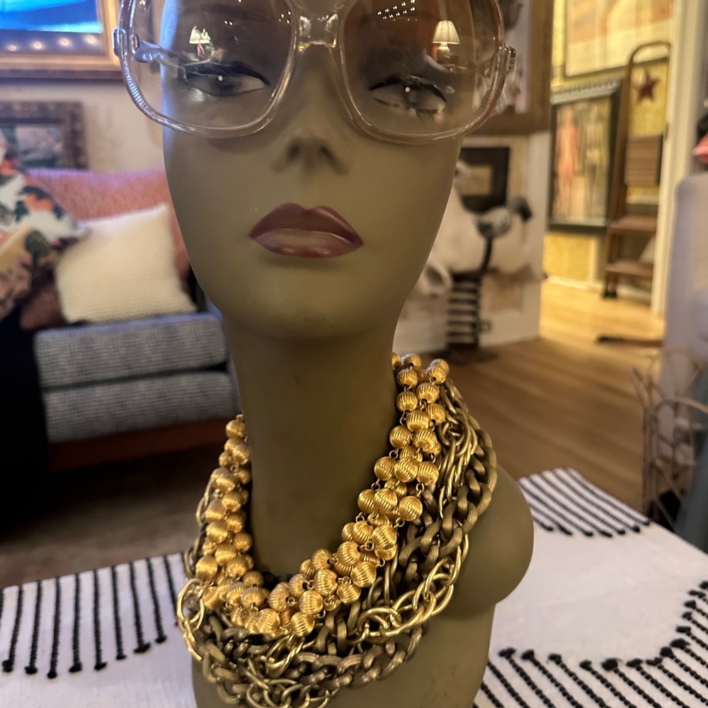 Golden Iridescent Women's Oversized Vintage Sunglasses